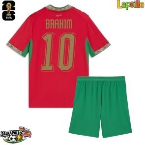 Marokko Brahim Diaz #10 Kotipaita Lapsille MM-kisat 2026 Lyhythihainen (+ shortsit)